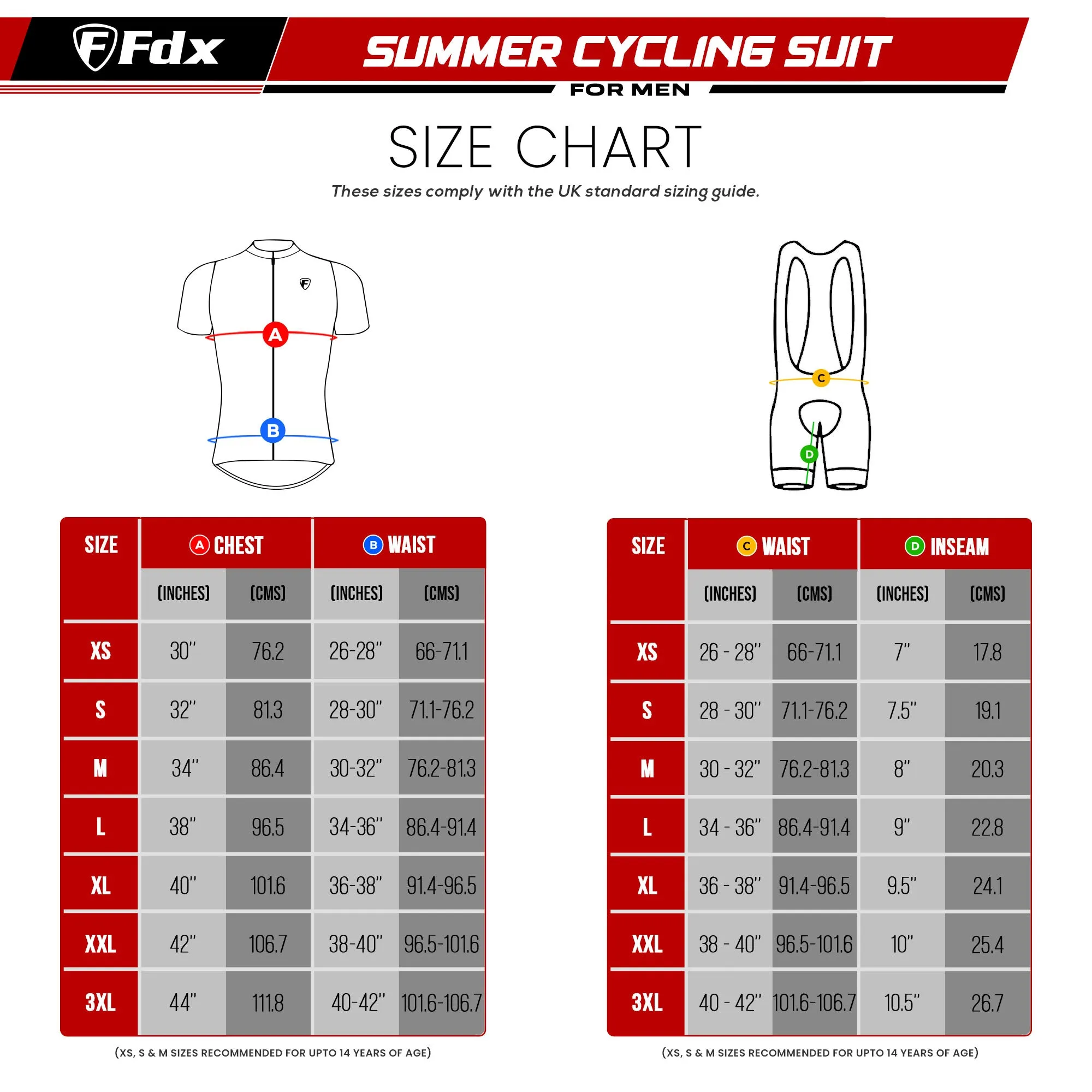 Fdx Men's & Boy's Set Classic II Grey Short Sleeve Jersey & Bib Shorts