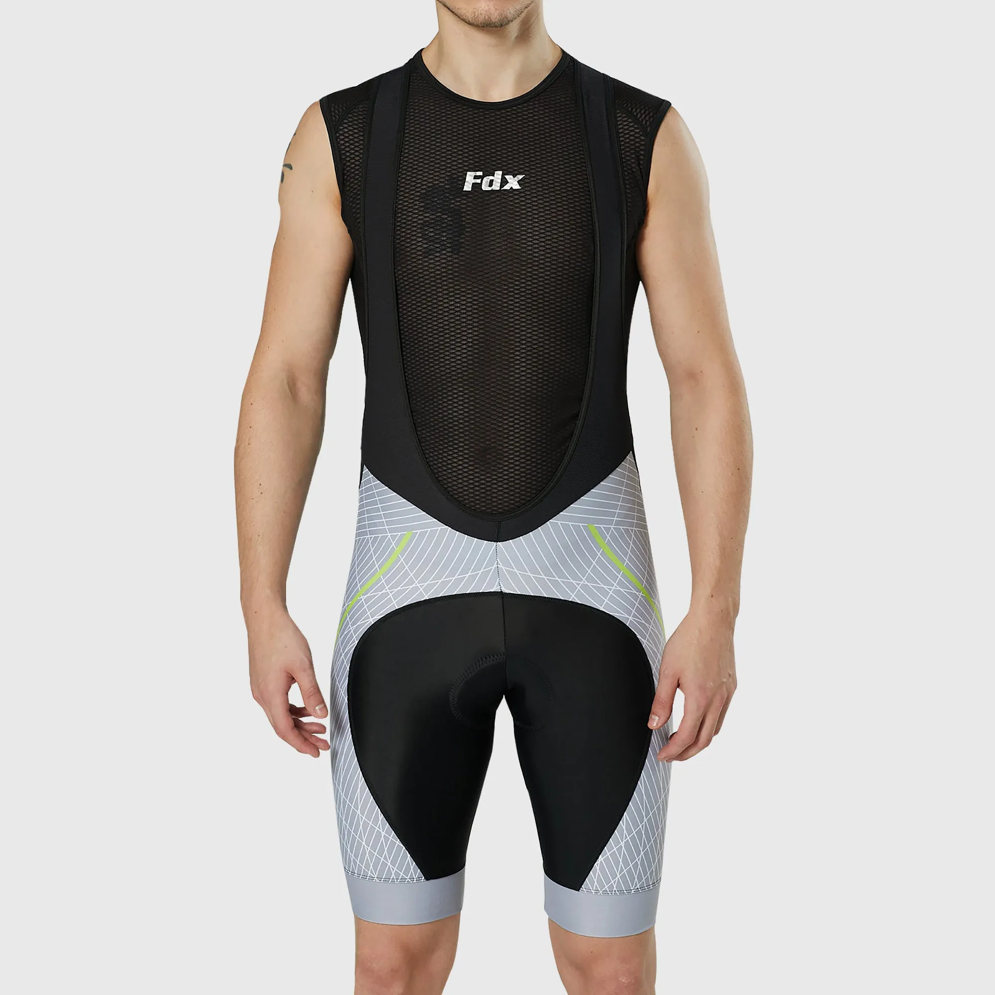 Fdx Men's & Boy's Set Classic II Grey Short Sleeve Jersey & Bib Shorts