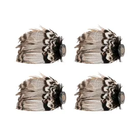 Feather Napkin Ring Set/4 - Espresso