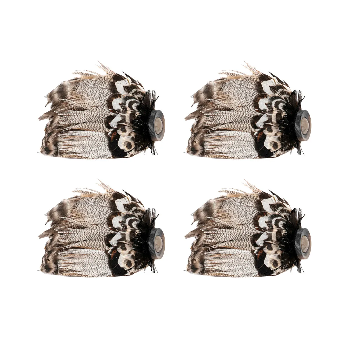 Feather Napkin Ring Set/4 - Espresso