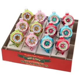 Festive Fete 12 Count 1.75" Decorated Reflector Rounds