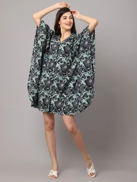 Floral Print Short kaftan - Green