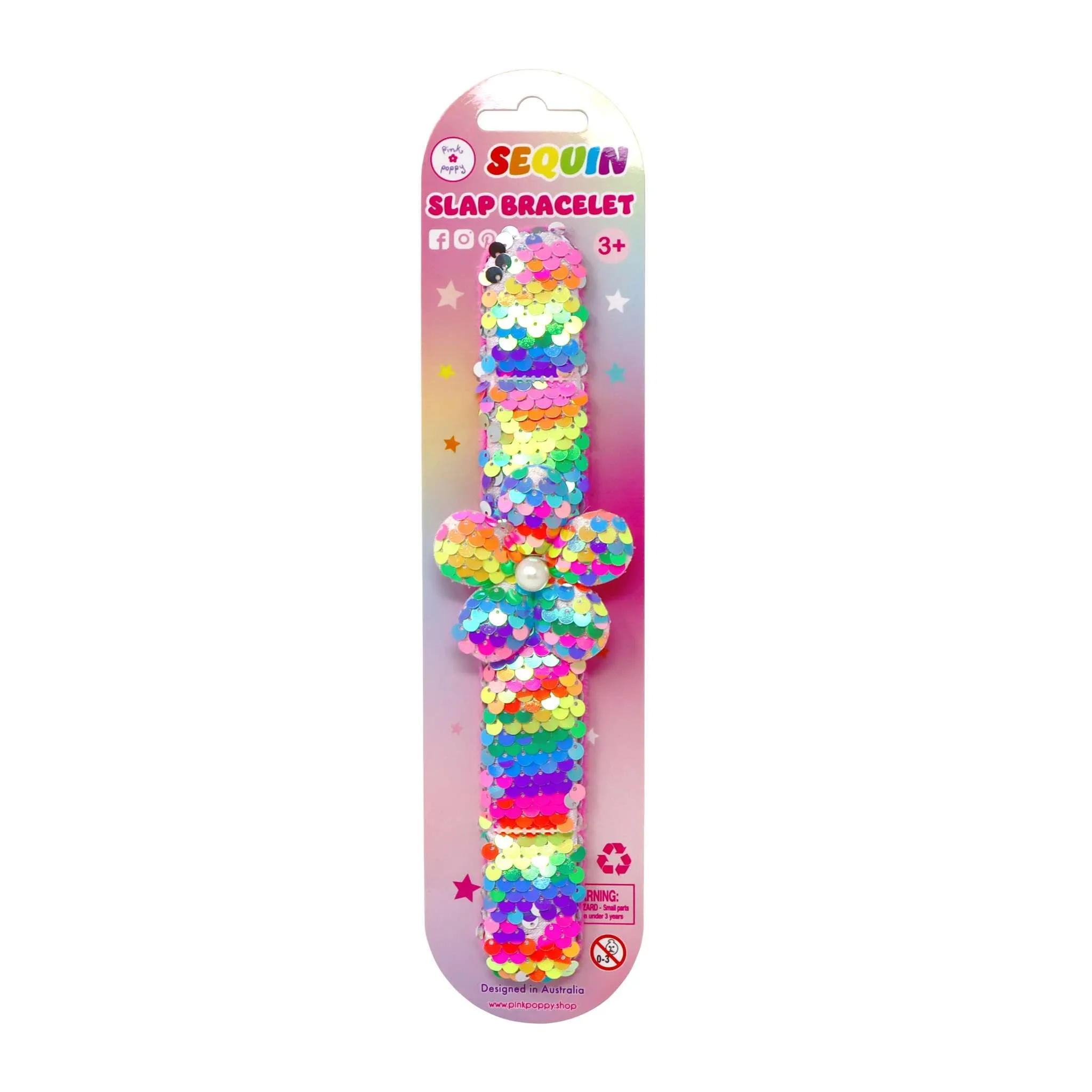 Flower Sequin Slap Bracelet