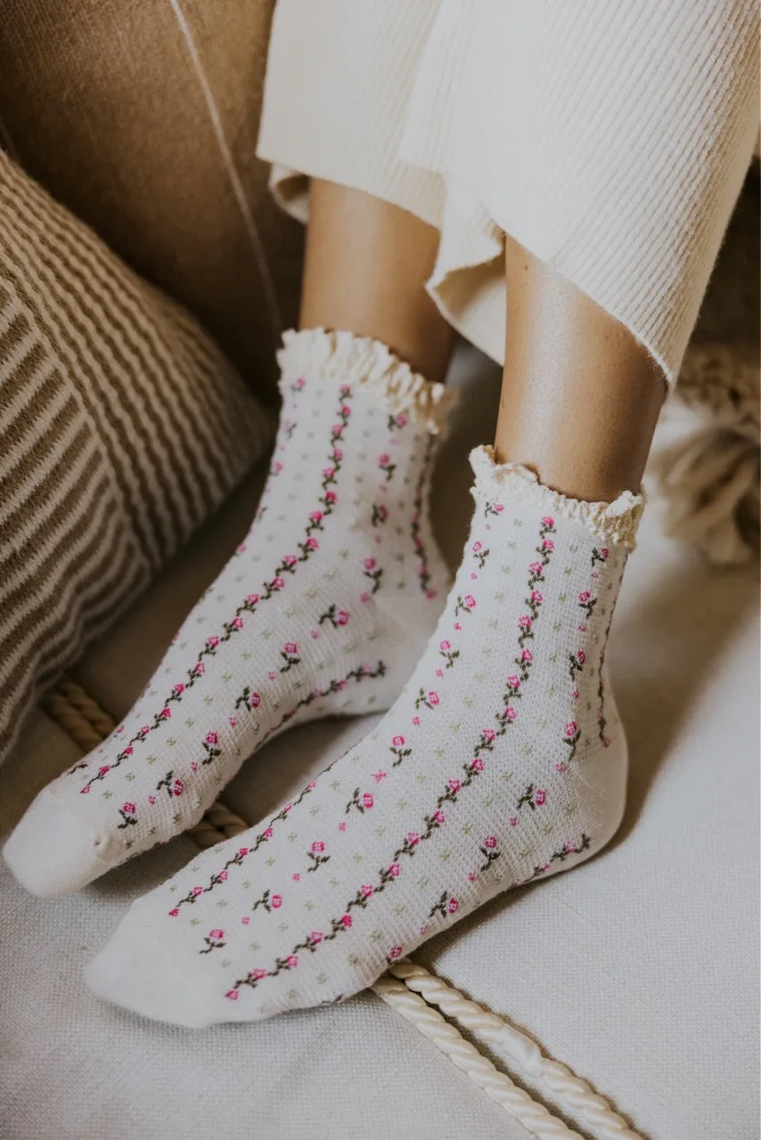 Free People Rosebud Waffle Knit Ankle Socks