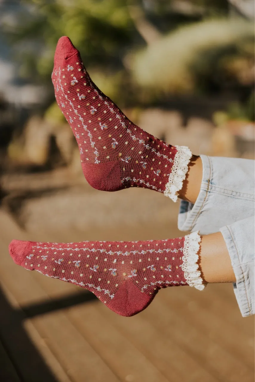 Free People Rosebud Waffle Knit Ankle Socks