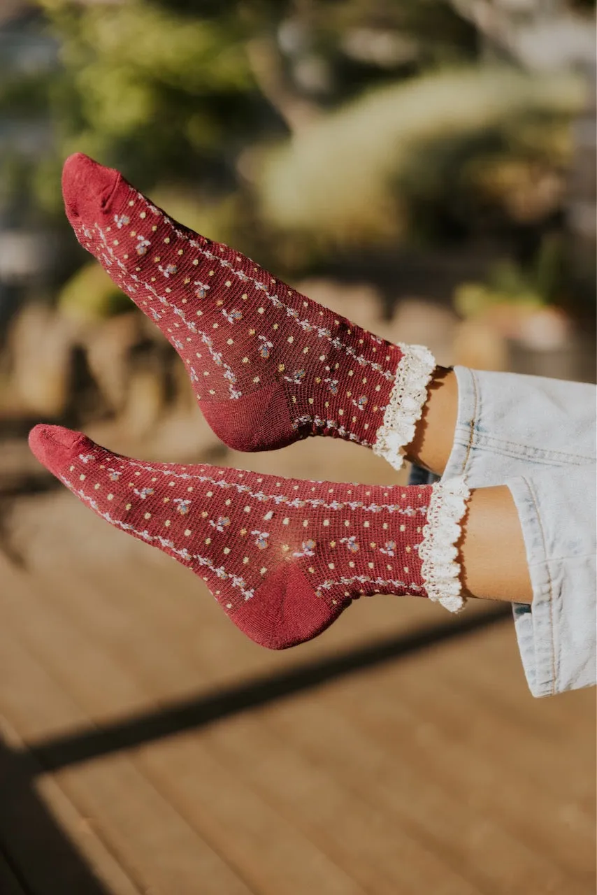 Free People Rosebud Waffle Knit Ankle Socks