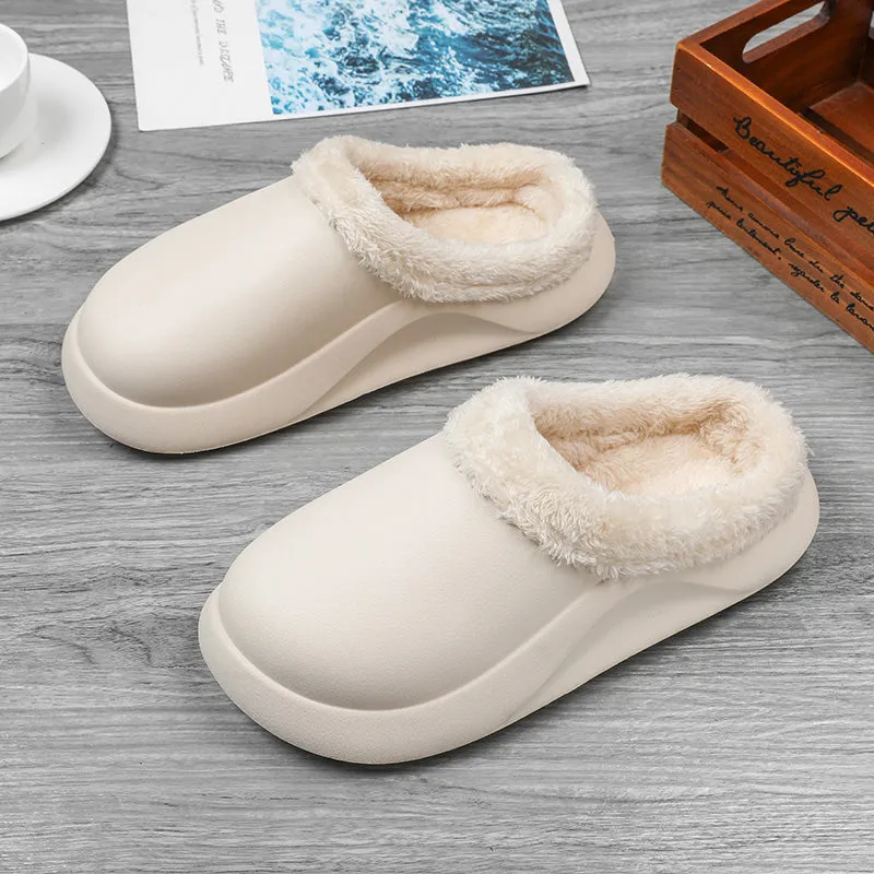 Groovywish Waterproof Men Slippers Anti-slip Plush Home Footwear