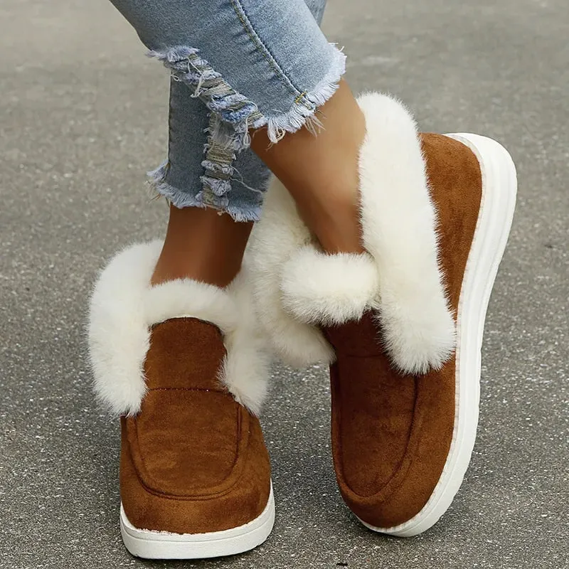 GRW Orthopedic Women Boots Warm Plush Fur Chic Snow Ankle Boots