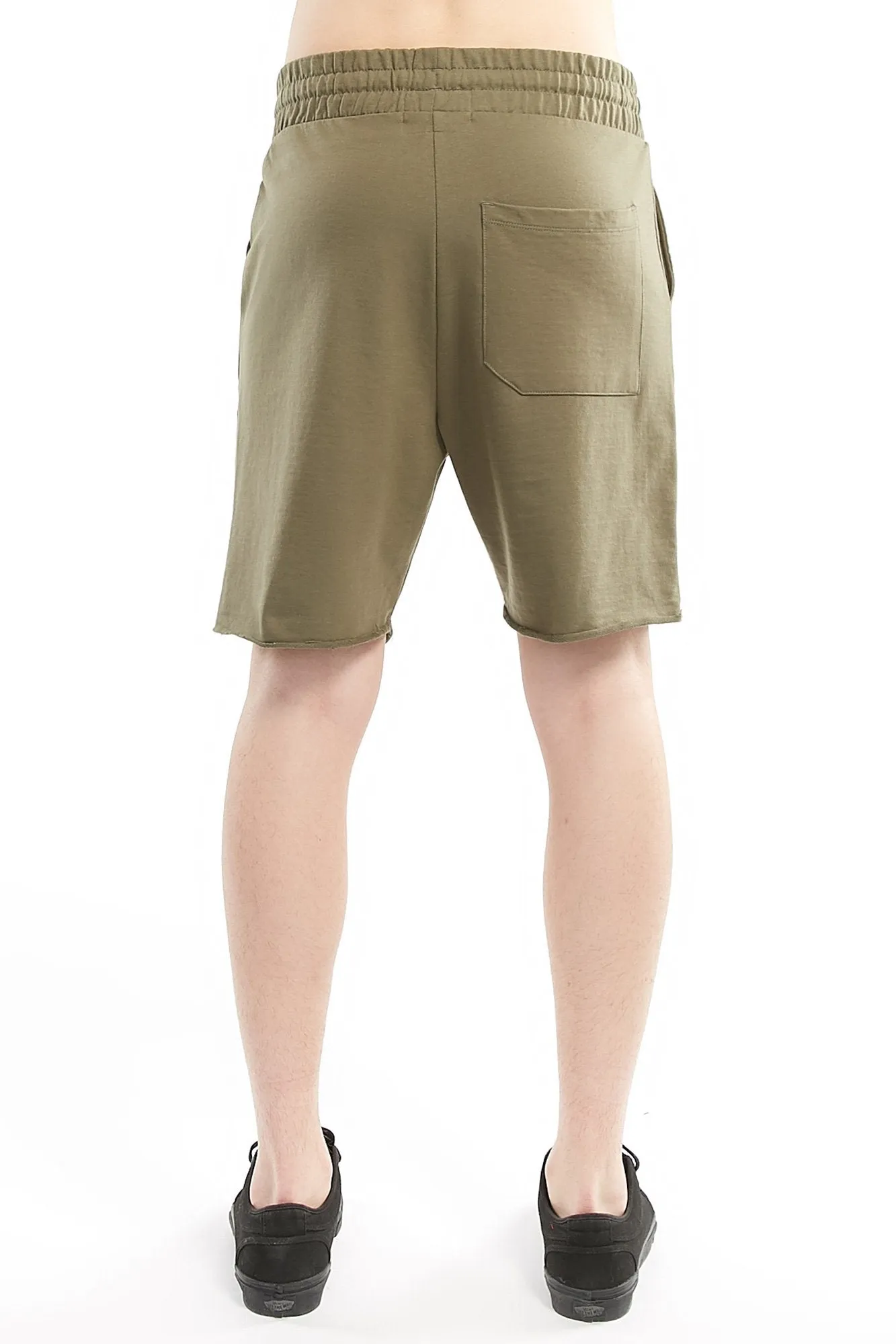 Guys Frayed Hem Athletic Drawstring Short