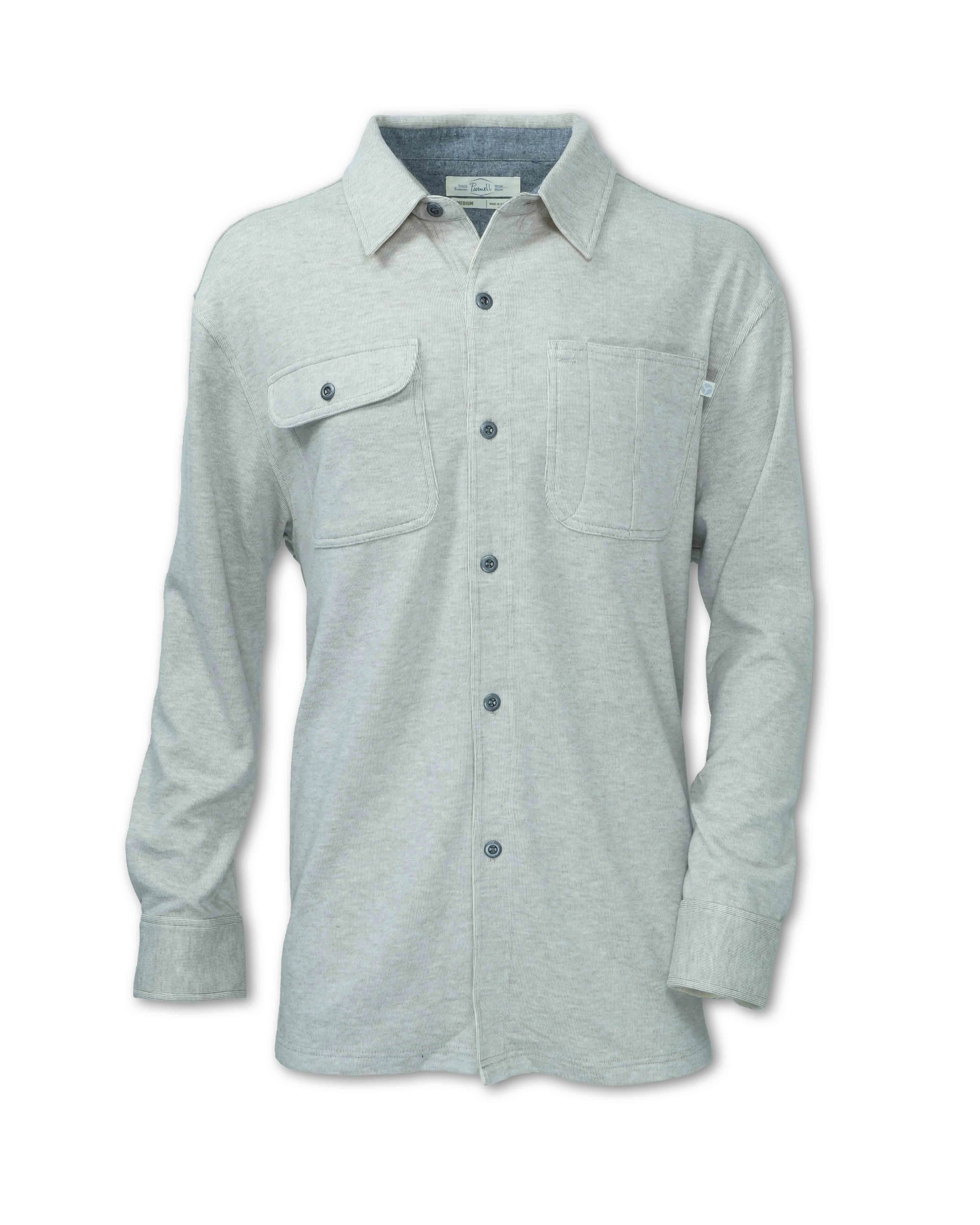 HEATHERED FLEECE BUTTON UP SHIRT - SHIPS 8/1/25