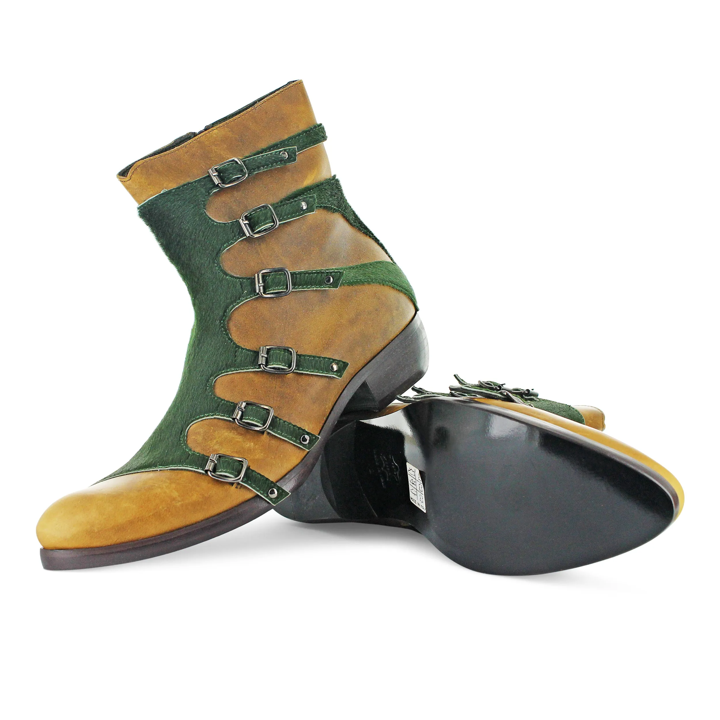 J3106 - Khaki Strapped Boot