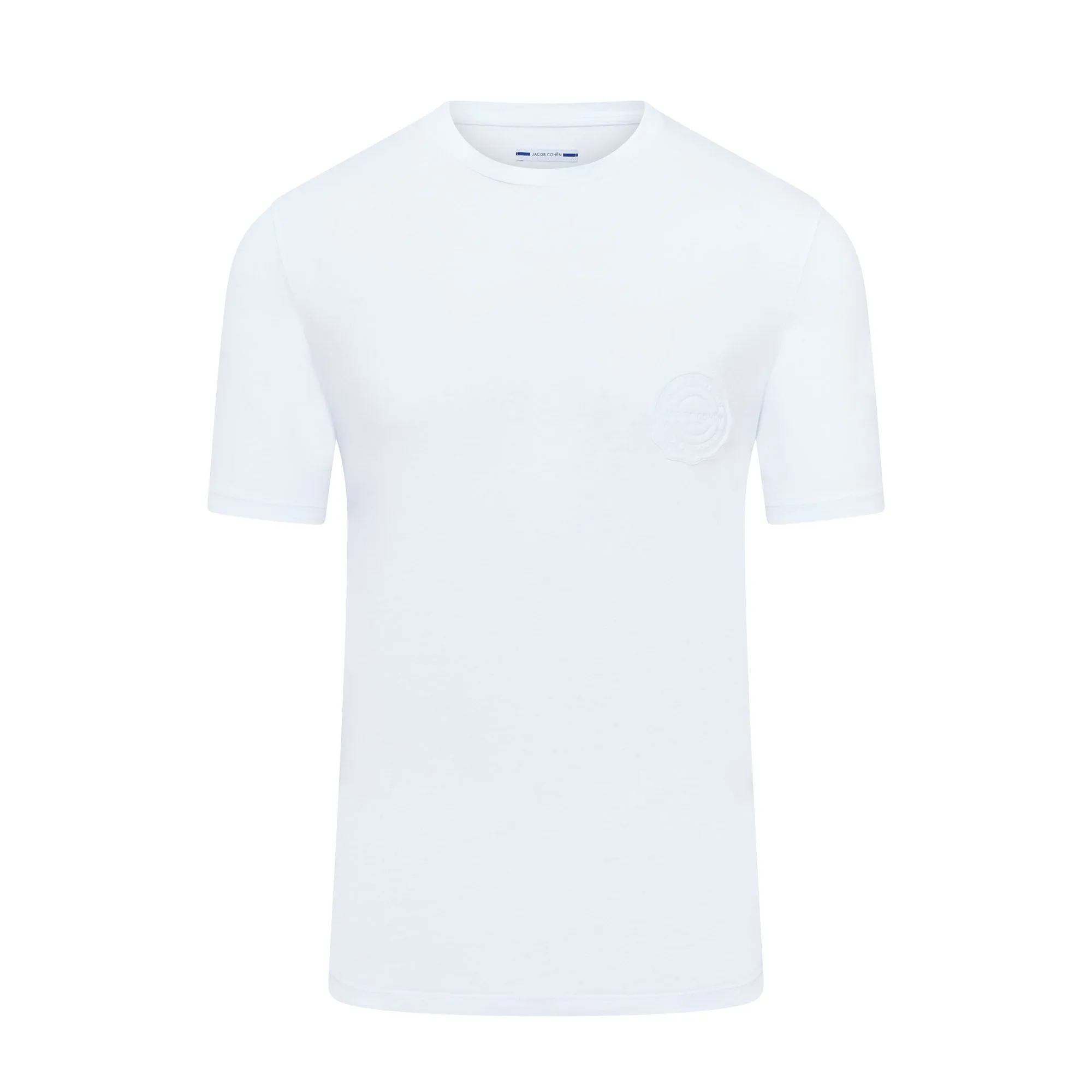 Jacob Cohen Garment Dyed Embossed Badge Short Sleeve T-shirt (White)