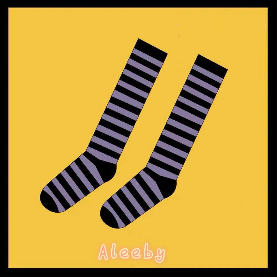 JAPANESE COS STRIPED KNEE SOCKS BY64024