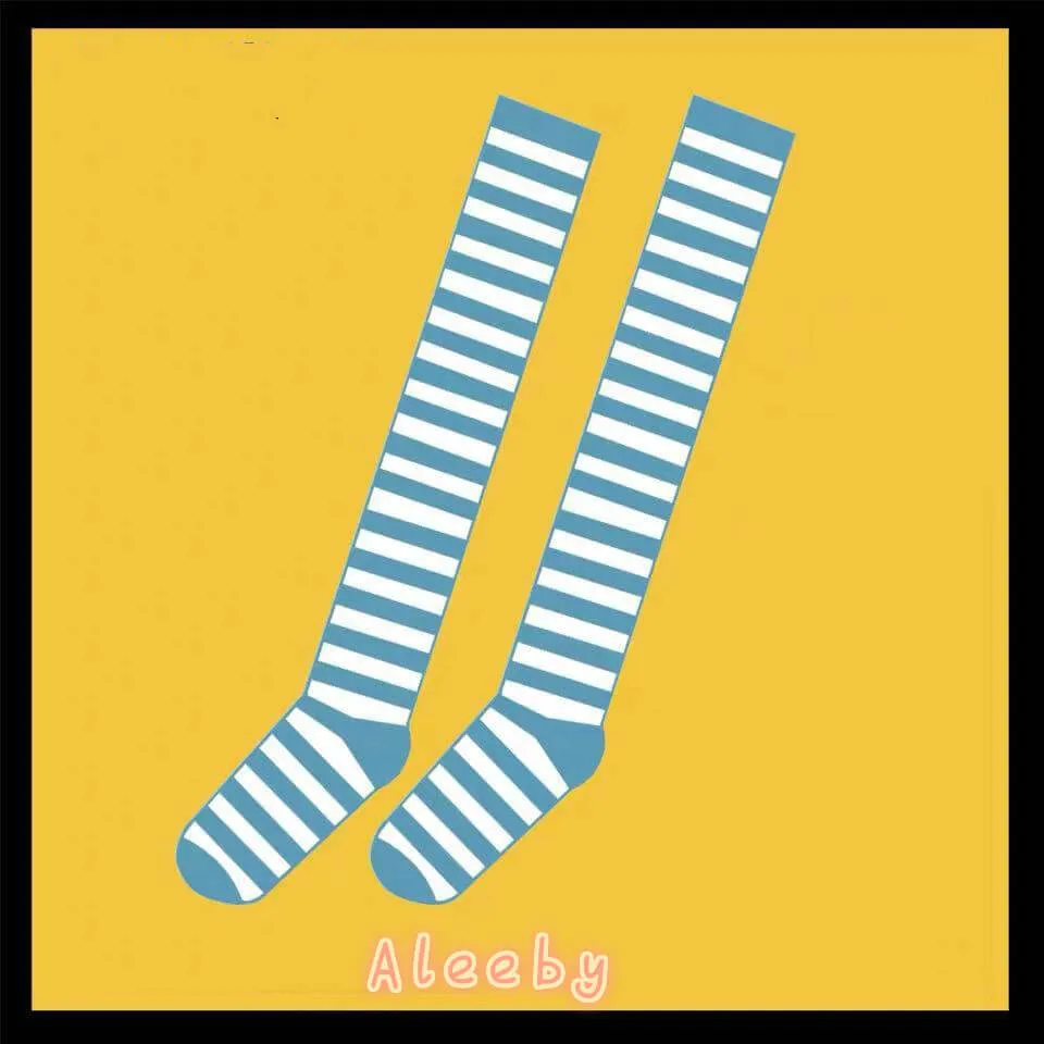 JAPANESE COS STRIPED KNEE SOCKS BY64024