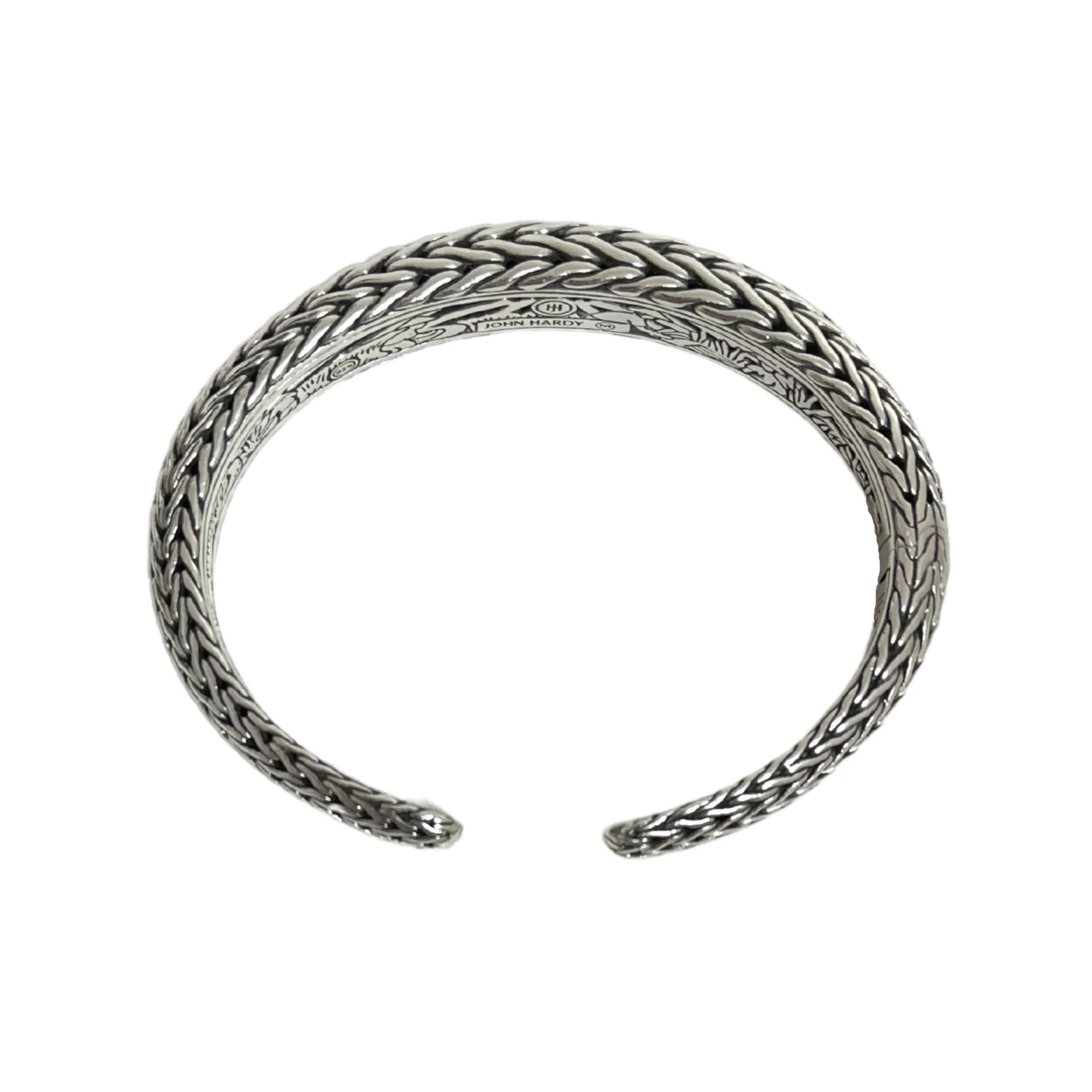 John Hardy 925 Sterling Carved Chain Graduated Kick Cuff