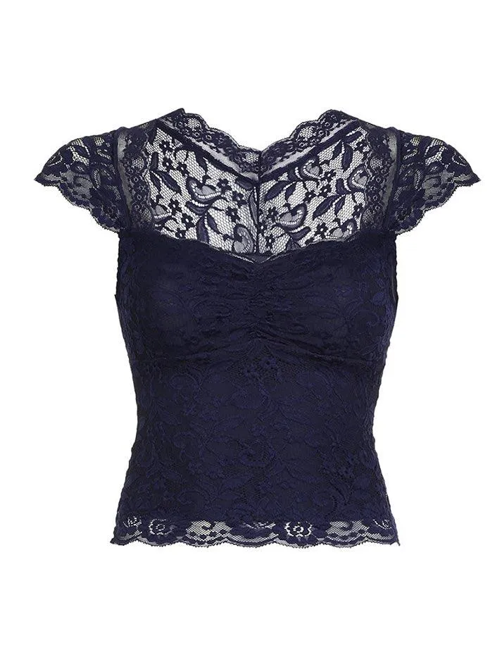 Lace Slim Short Sleeve Tee