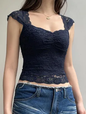 Lace Slim Short Sleeve Tee