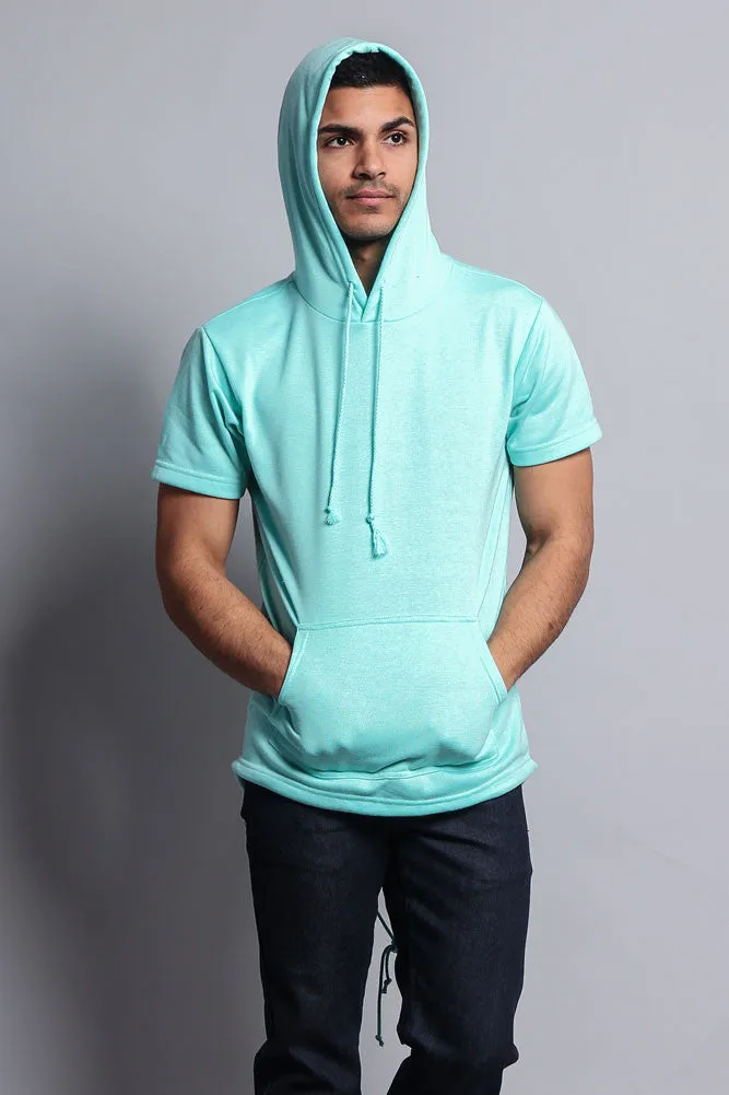 Long Length Short Sleeve Fishtail Pullover Hoodie