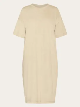 Loose fit midi boat neck jersey dress - Light feather gray