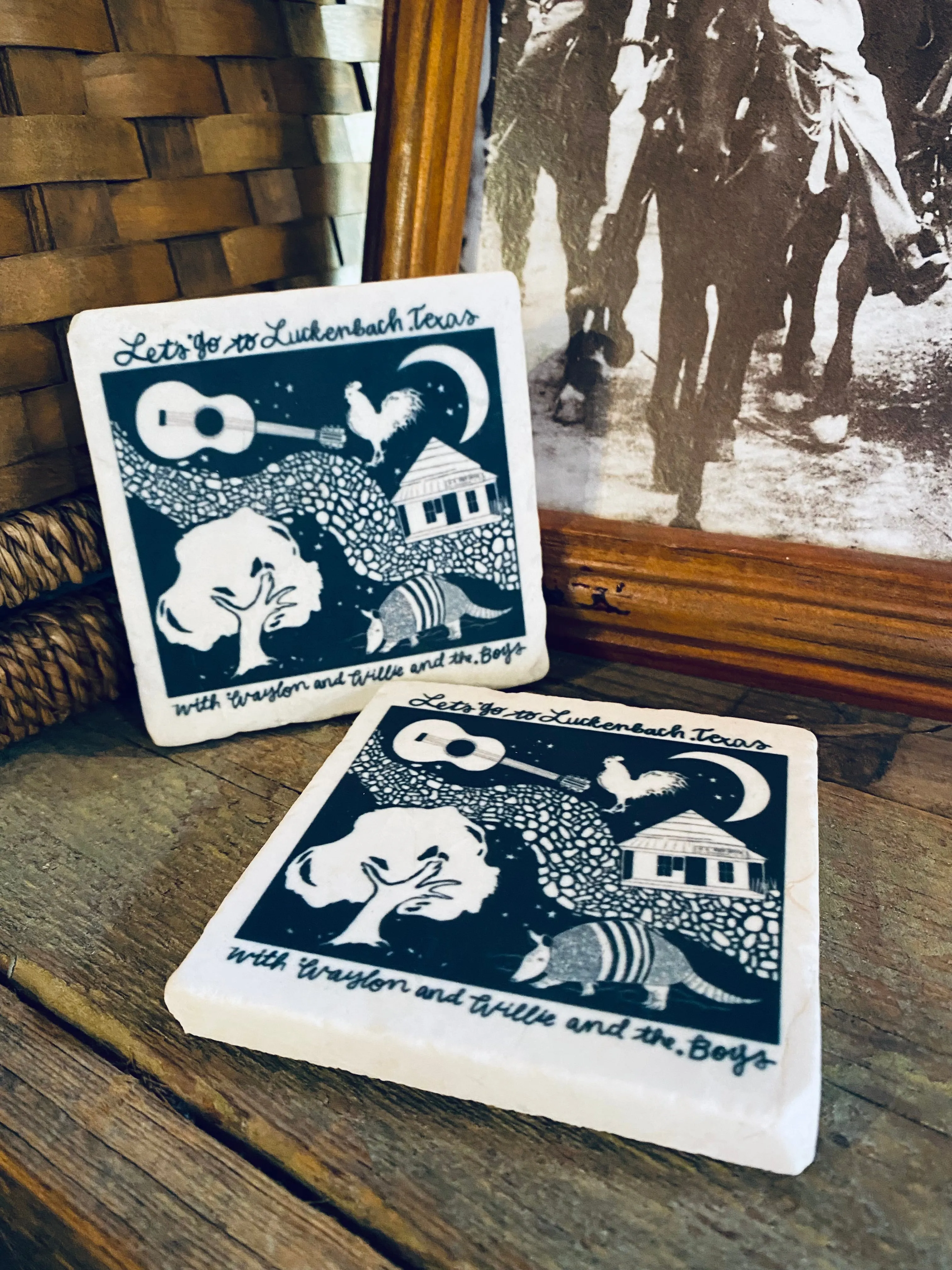 Luckenbach Story Stone Coaster