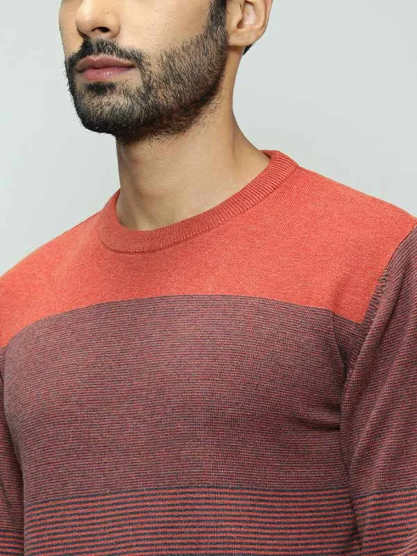 Men Color Block Full Sleeve Crew Neck Sweater