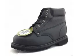 Men's 6" Leather Steel Toe Inmate Boots - Black