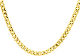 Mens 7mm Gold Plated Stainless Steel Curb 24" Link Chain Necklace