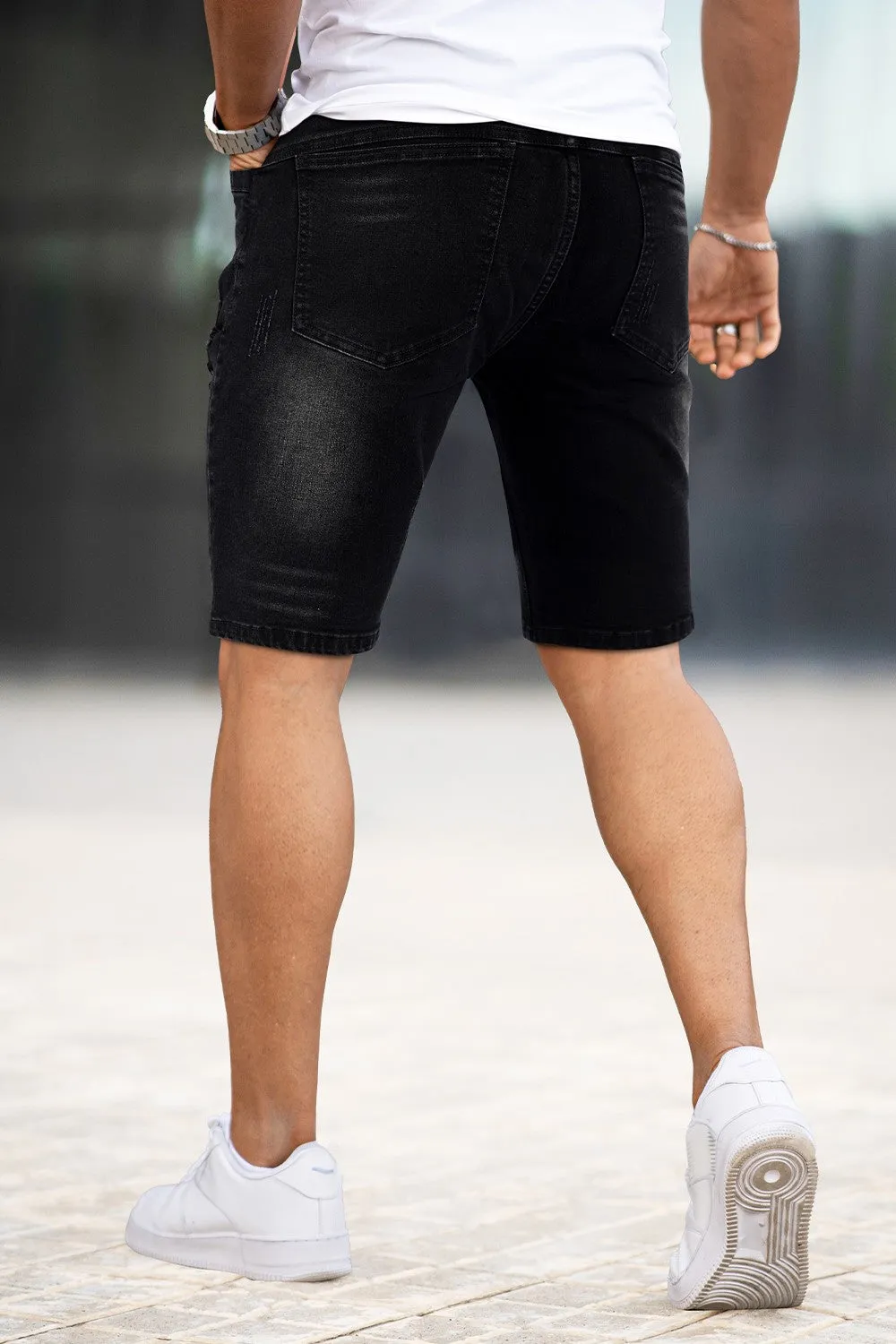 Men's Black Jean Short - Flexibility