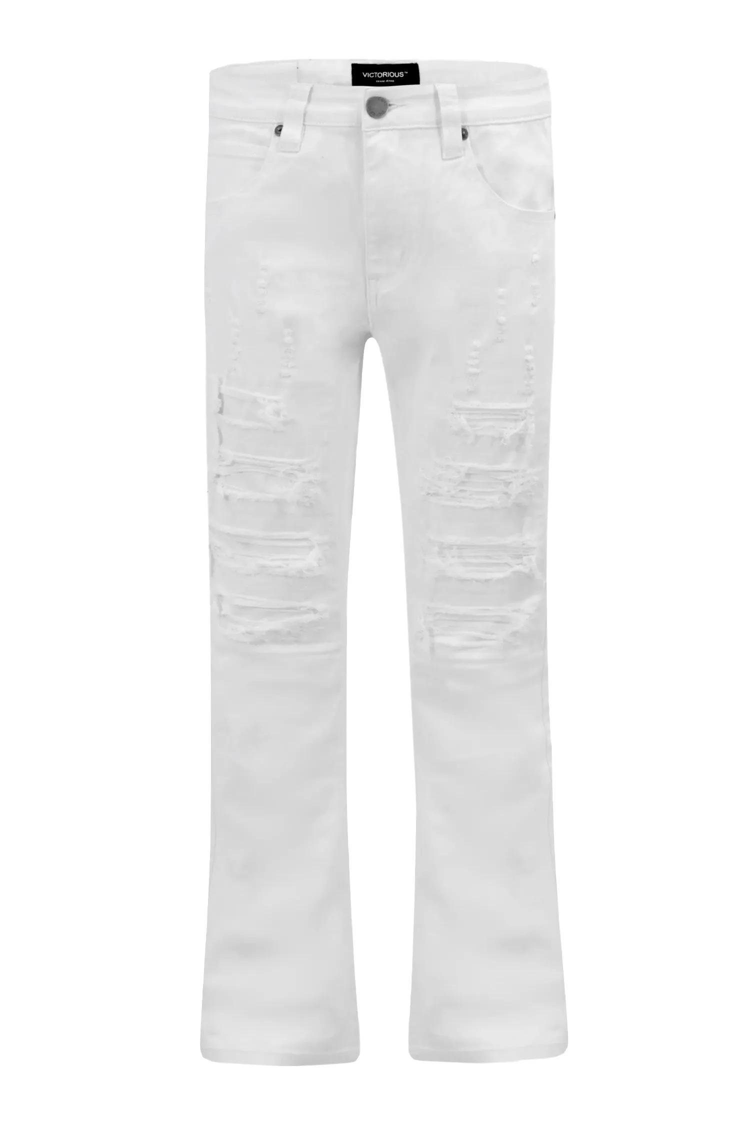 Men's Bootcut Rip & Repaired Colored Jeans