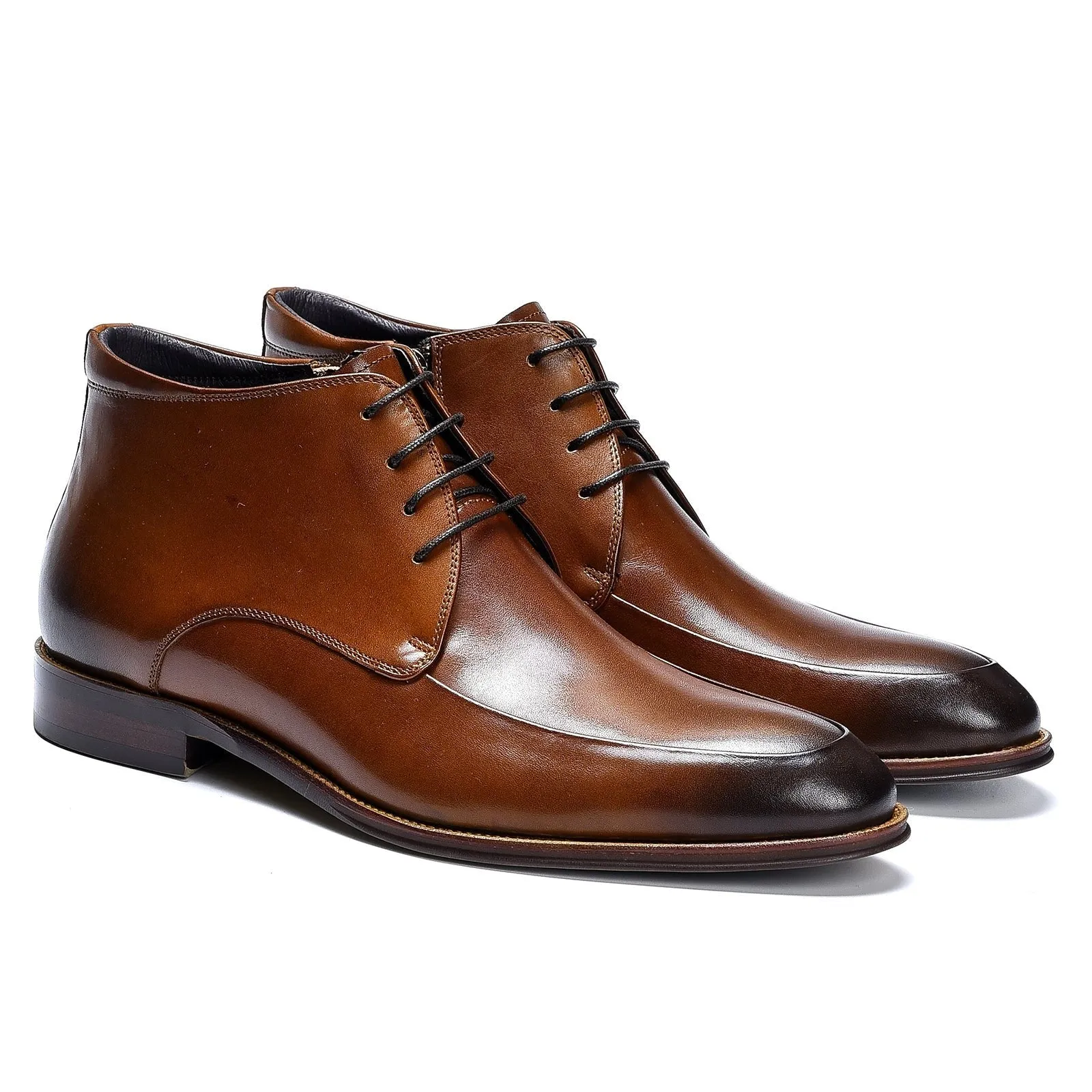 Men's Brown leather ankle boots