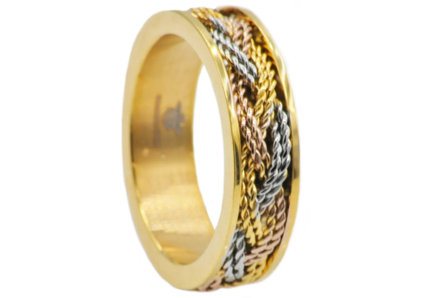 Mens Gold Stainless Steel Band