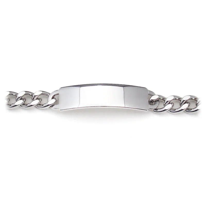 Men's ID Bracelet with Polished Plaque