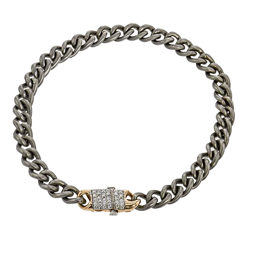 Men's Titanium Bracelet In 14k Gold With Diamonds