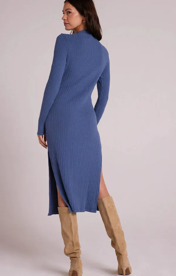 Mock Neck Midi Knit Dress