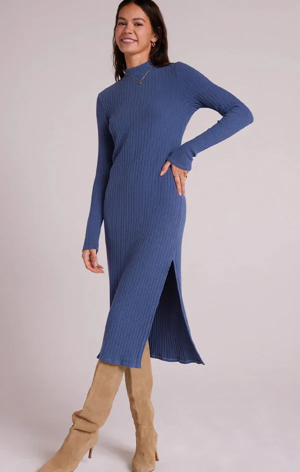 Mock Neck Midi Knit Dress