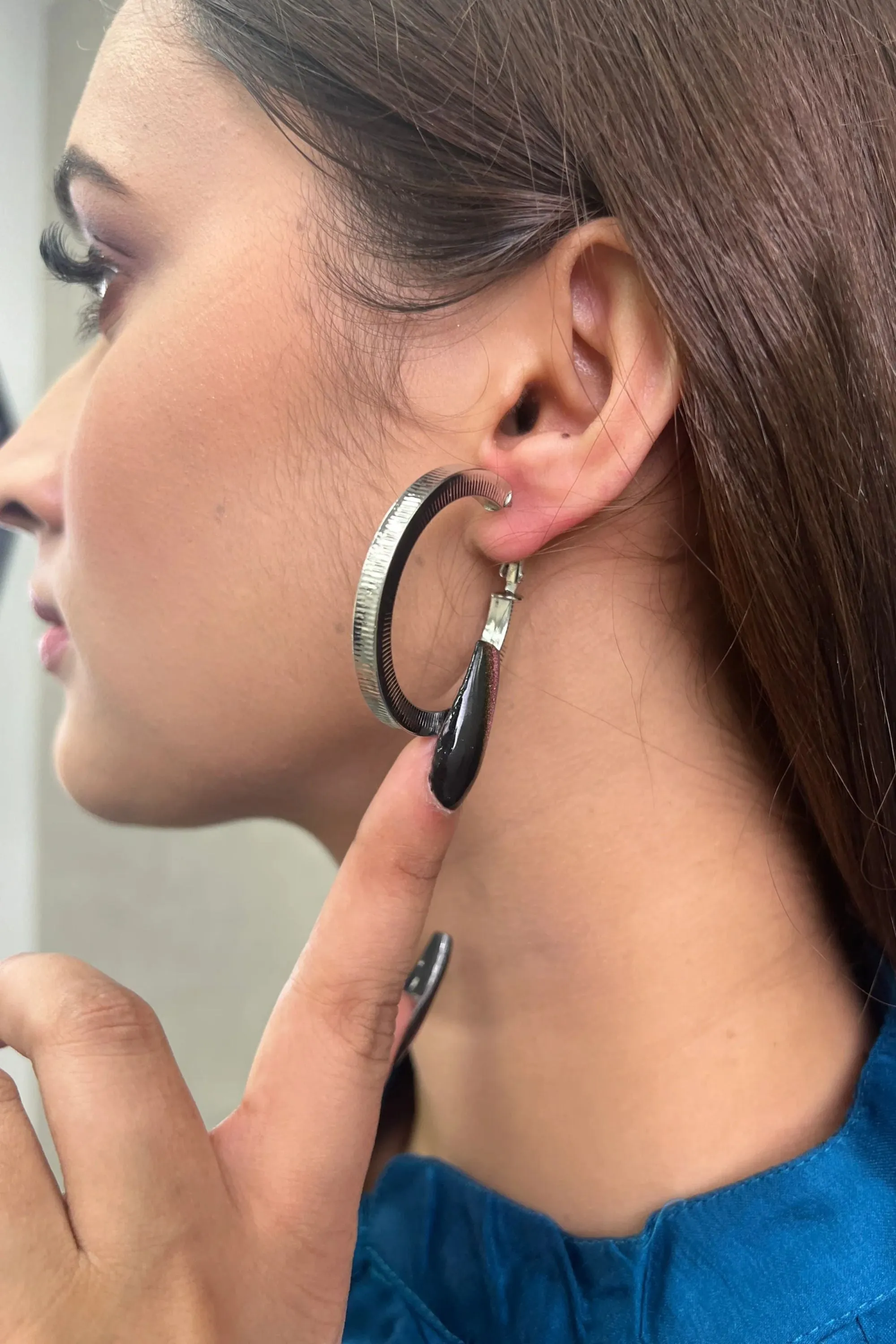 Moonlit Circle Hoop Earrings