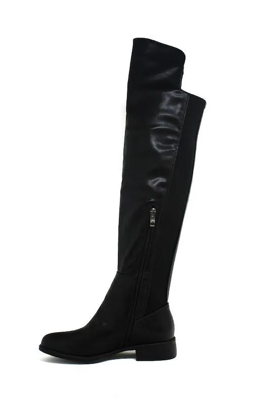 PU Leather Boot with Stretch