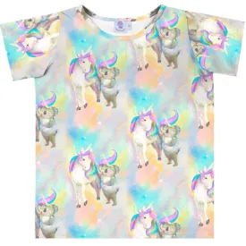 Rainbow Unicorn and Koala Short Sleeve Tee