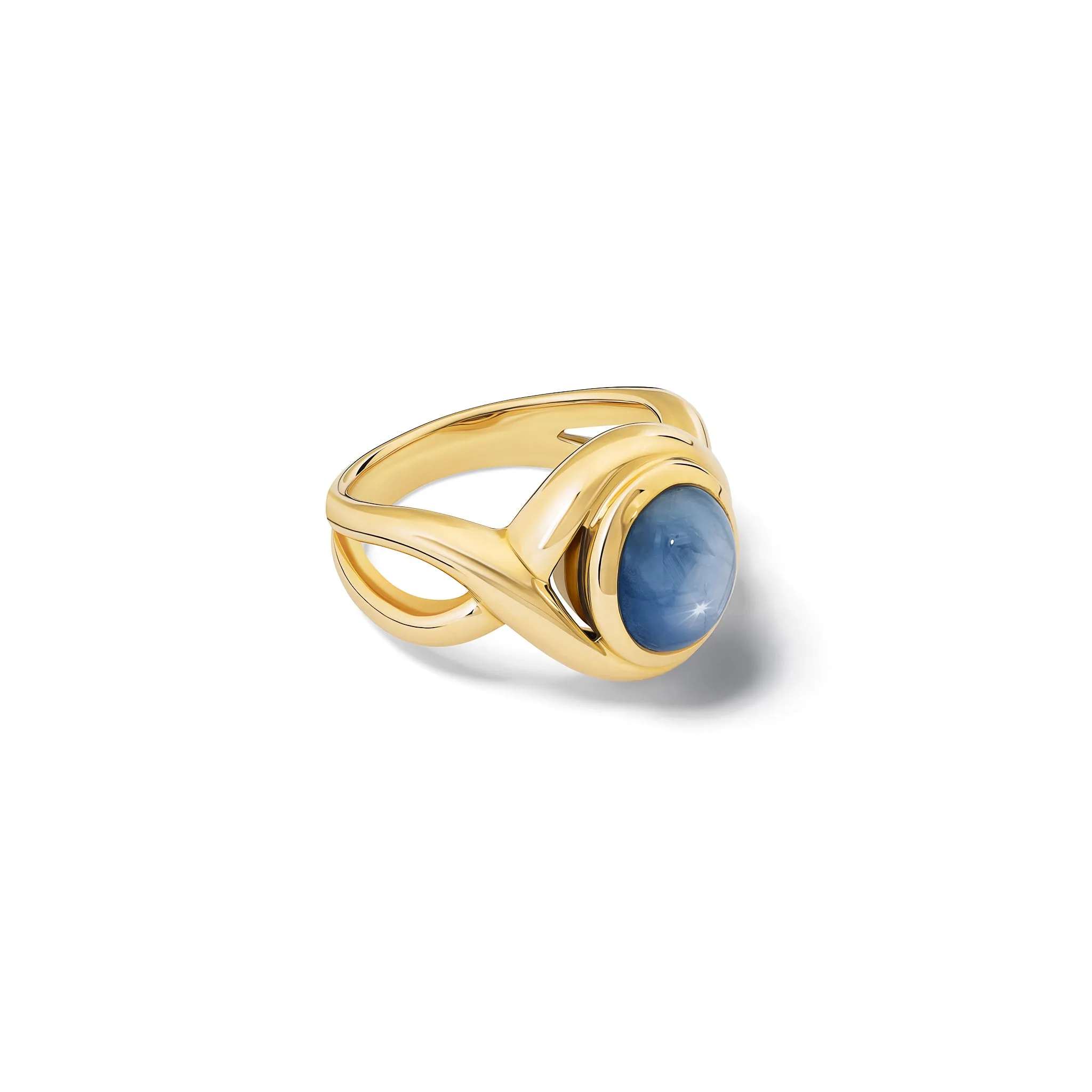 Severine Small Ring Yellow Gold - Cabochon Star Sapphire