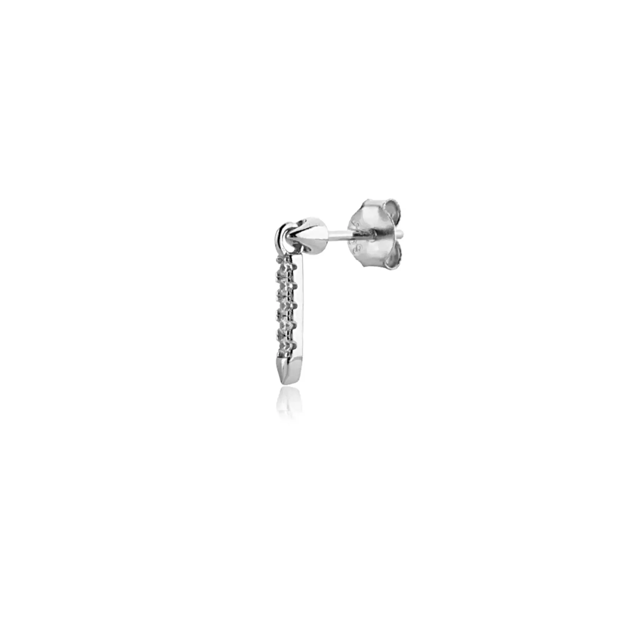 Short Pave Eternity Hanging Bar Stud