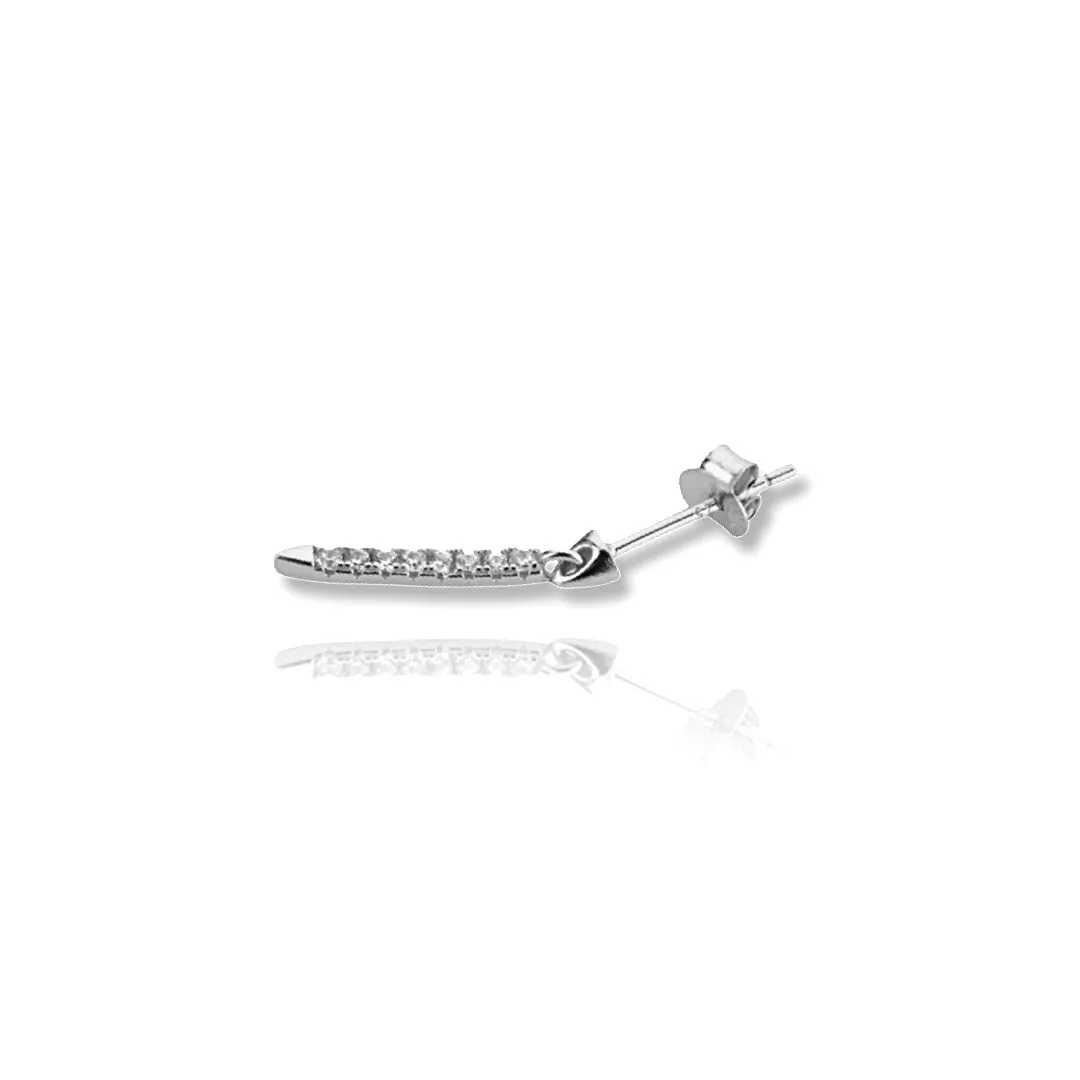 Short Pave Eternity Hanging Bar Stud