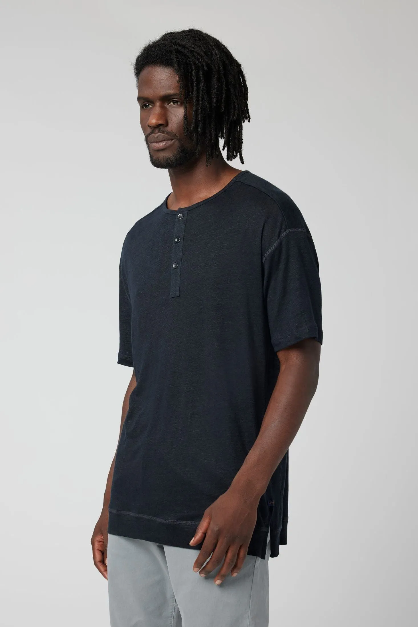 Short Sleeve Henley | Linen