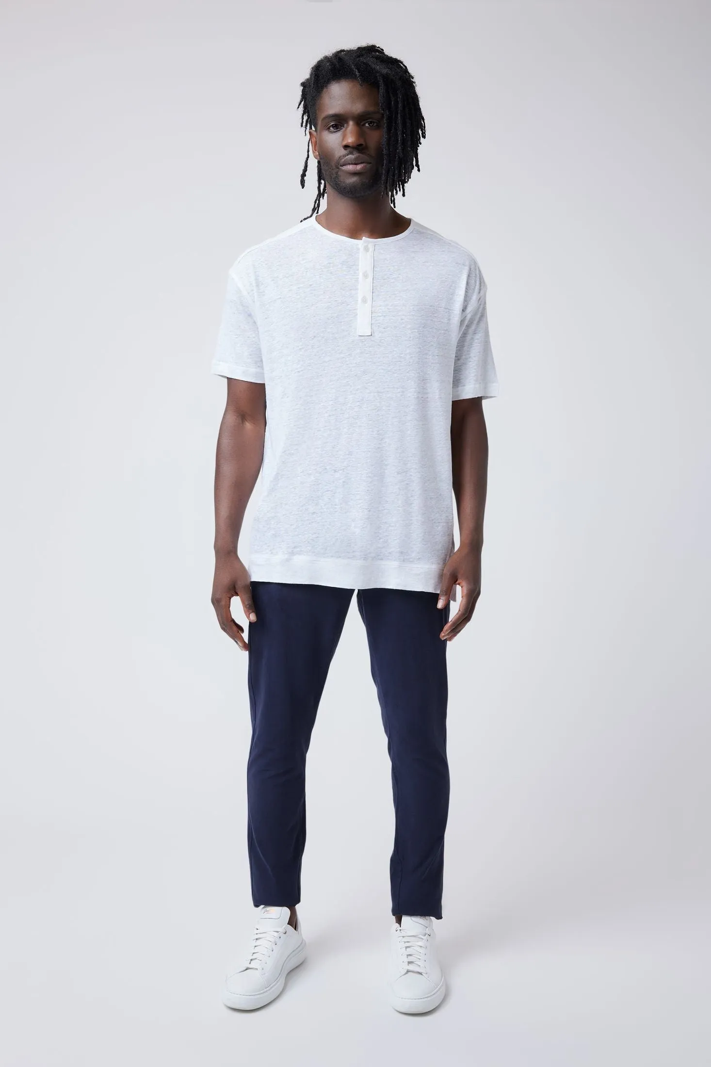 Short Sleeve Henley | Linen