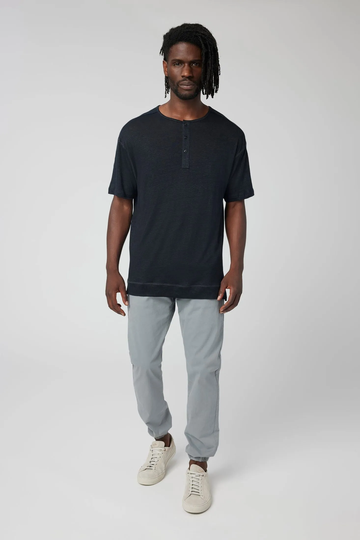 Short Sleeve Henley | Linen