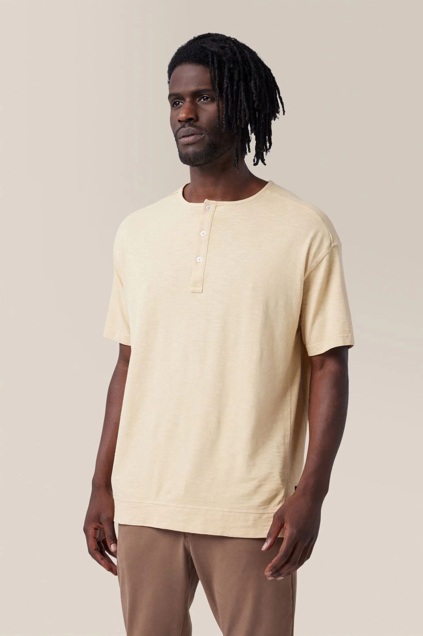 Short Sleeve Henley | Soft Slub Jersey