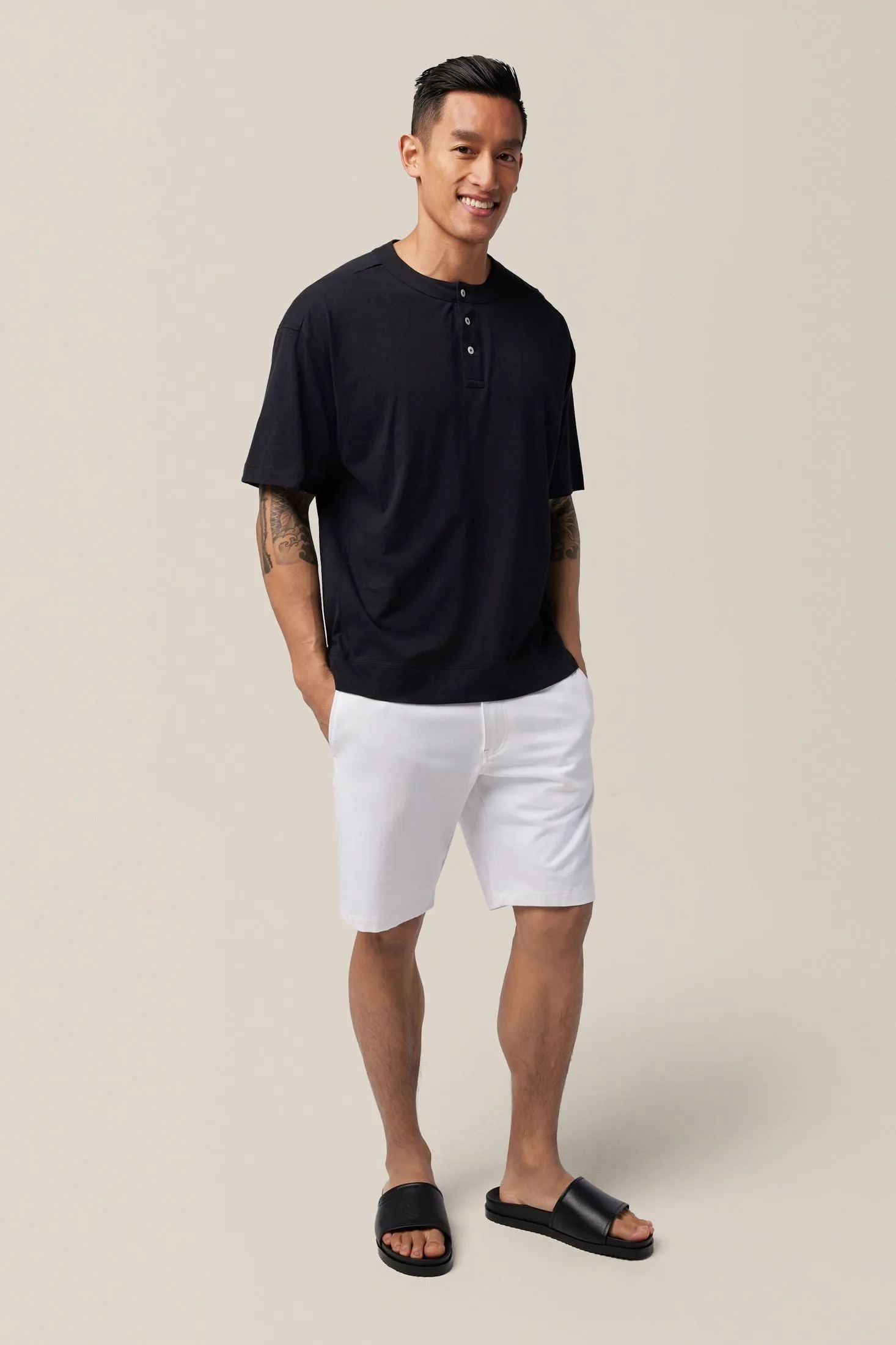 Short Sleeve Henley | Soft Slub Jersey