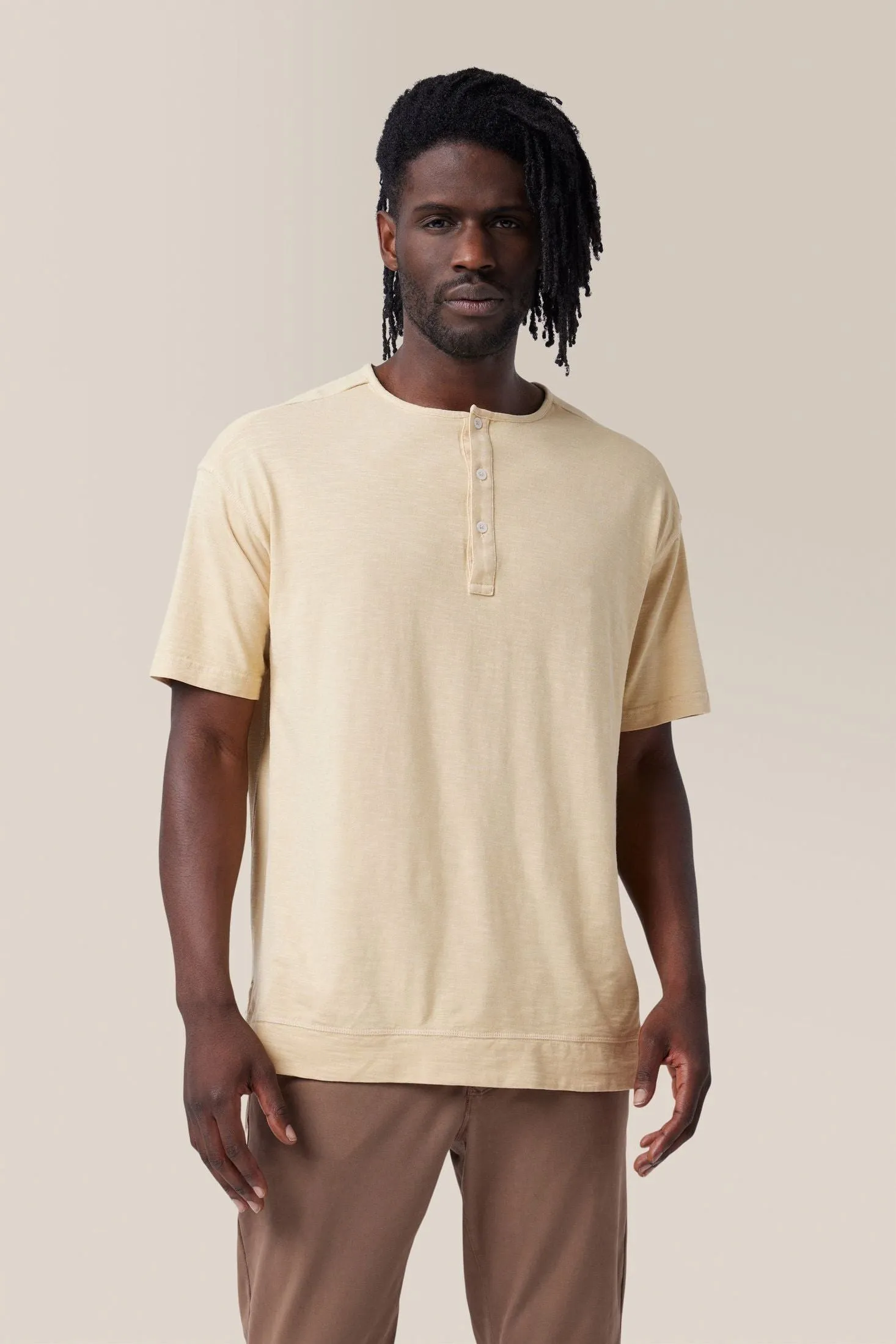 Short Sleeve Henley | Soft Slub Jersey