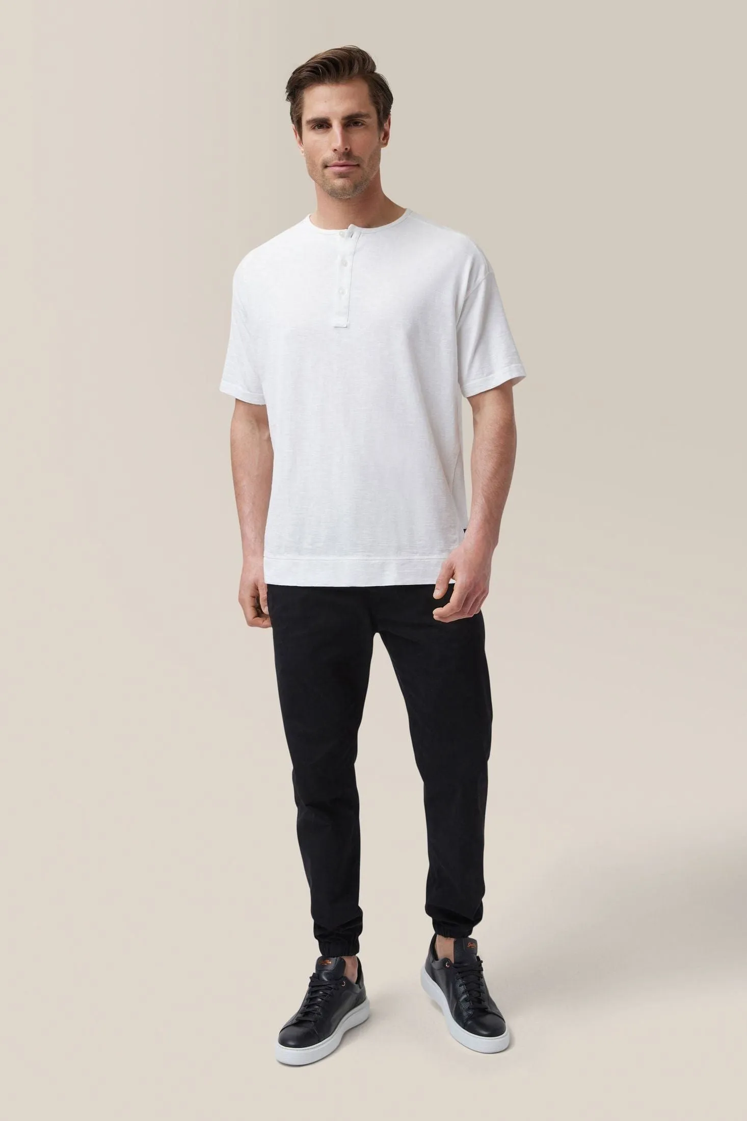 Short Sleeve Henley | Soft Slub Jersey