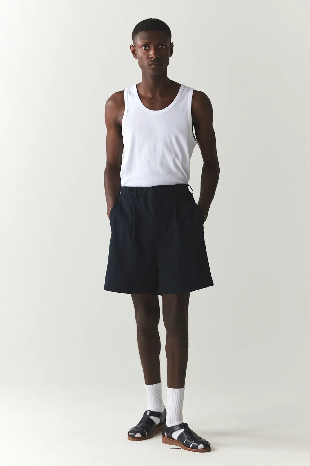 SHORTS PLEATED SS'24 NAVY