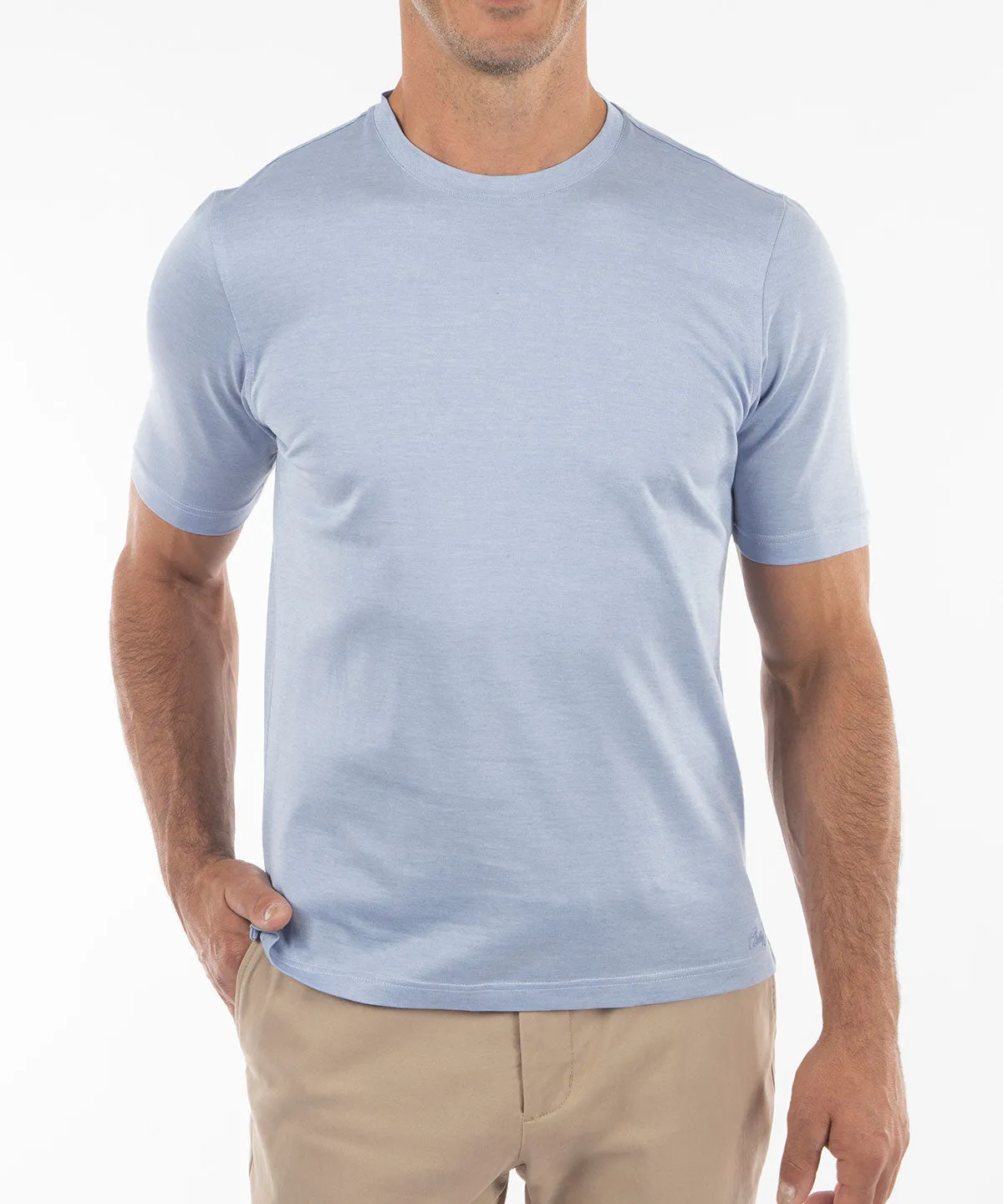 Signature Cotton Knit Short-Sleeve Cabana Tee Shirt